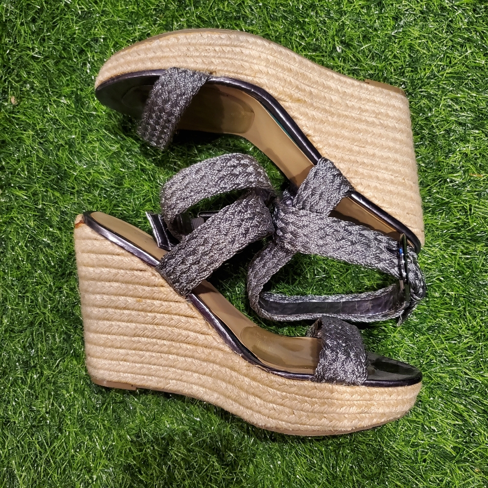Size 10 JUSTFAB Wedge Strap Espadrille Sandal
